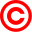 Red copyright symbol