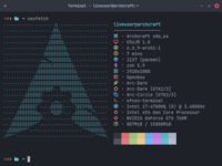 Neofetch en emulador de terminal en Archcraft