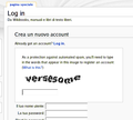 MediaWiki feature to stop spambots from registering new accounts, as shown in Italian Wikibooks 2006-01