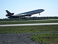 English: Aeroflot Cargo MD-11F taking off at Oulu Airport Suomi: Aeroflot Cargon MD-11F lentoonlähdössä Oulun lentoasemalla