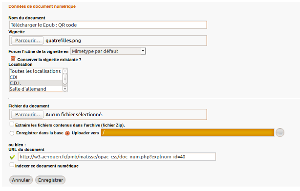 Ajout du document numérique QRcode